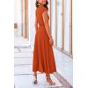 imagePRETTYGARDEN Womens 2 Piece Summer Outfits Dressy Casual Knit Short Sleeve Crop Top High Waist Midi Skirt SetOrange