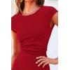 imagePRETTYGARDEN Womens 2 Piece Summer Outfits Dressy Casual Knit Short Sleeve Crop Top High Waist Midi Skirt SetRed