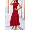 imagePRETTYGARDEN Womens 2 Piece Summer Outfits Dressy Casual Knit Short Sleeve Crop Top High Waist Midi Skirt SetRed