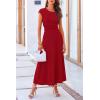imagePRETTYGARDEN Womens 2 Piece Summer Outfits Dressy Casual Knit Short Sleeve Crop Top High Waist Midi Skirt SetRed