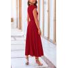 imagePRETTYGARDEN Womens 2 Piece Summer Outfits Dressy Casual Knit Short Sleeve Crop Top High Waist Midi Skirt SetRed