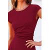 imagePRETTYGARDEN Womens 2 Piece Summer Outfits Dressy Casual Knit Short Sleeve Crop Top High Waist Midi Skirt SetWine Red