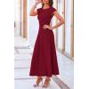 imagePRETTYGARDEN Womens 2 Piece Summer Outfits Dressy Casual Knit Short Sleeve Crop Top High Waist Midi Skirt SetWine Red