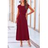 imagePRETTYGARDEN Womens 2 Piece Summer Outfits Dressy Casual Knit Short Sleeve Crop Top High Waist Midi Skirt SetWine Red