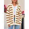 imagePRETTYGARDEN Womens 2024 Fall Striped Open Front Cardigan Sweaters Chunky Knit Long Sleeve Loose Trendy Winter CardigansStriped Beige Brown
