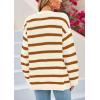 imagePRETTYGARDEN Womens 2024 Fall Striped Open Front Cardigan Sweaters Chunky Knit Long Sleeve Loose Trendy Winter CardigansStriped Beige Brown