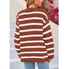 imagePRETTYGARDEN Womens 2024 Fall Striped Open Front Cardigan Sweaters Chunky Knit Long Sleeve Loose Trendy Winter CardigansStriped Brick Red White