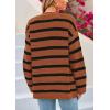 imagePRETTYGARDEN Womens 2024 Fall Striped Open Front Cardigan Sweaters Chunky Knit Long Sleeve Loose Trendy Winter CardigansStriped Brown Black