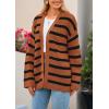 imagePRETTYGARDEN Womens 2024 Fall Striped Open Front Cardigan Sweaters Chunky Knit Long Sleeve Loose Trendy Winter CardigansStriped Brown Black