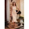 imagePRETTYGARDEN Womens Elegant Midi Bodycon Dress Sleeveless Backless Ruffle Hem Mermaid Formal Cocktail Wedding Guest DressesApricot