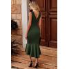 imagePRETTYGARDEN Womens Elegant Midi Bodycon Dress Sleeveless Backless Ruffle Hem Mermaid Formal Cocktail Wedding Guest DressesArmy Green