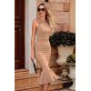 imagePRETTYGARDEN Womens Elegant Midi Bodycon Dress Sleeveless Backless Ruffle Hem Mermaid Formal Cocktail Wedding Guest DressesKhaki