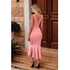 imagePRETTYGARDEN Womens Elegant Midi Bodycon Dress Sleeveless Backless Ruffle Hem Mermaid Formal Cocktail Wedding Guest DressesPink