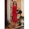 imagePRETTYGARDEN Womens Elegant Midi Bodycon Dress Sleeveless Backless Ruffle Hem Mermaid Formal Cocktail Wedding Guest DressesRed