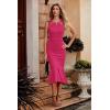 imagePRETTYGARDEN Womens Elegant Midi Bodycon Dress Sleeveless Backless Ruffle Hem Mermaid Formal Cocktail Wedding Guest DressesRose Red
