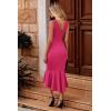 imagePRETTYGARDEN Womens Elegant Midi Bodycon Dress Sleeveless Backless Ruffle Hem Mermaid Formal Cocktail Wedding Guest DressesRose Red