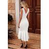 imagePRETTYGARDEN Womens Elegant Midi Bodycon Dress Sleeveless Backless Ruffle Hem Mermaid Formal Cocktail Wedding Guest DressesWhite