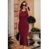 imagePRETTYGARDEN Womens Elegant Midi Bodycon Dress Sleeveless Backless Ruffle Hem Mermaid Formal Cocktail Wedding Guest DressesWine Red