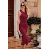 imagePRETTYGARDEN Womens Elegant Midi Bodycon Dress Sleeveless Backless Ruffle Hem Mermaid Formal Cocktail Wedding Guest DressesWine Red