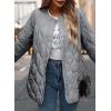imagePRETTYGARDEN Womens Fall Clothes Trendy Casual Lightweight Jackets Oversized Winter Coat Outerwear with PocketsGrey