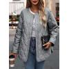 imagePRETTYGARDEN Womens Fall Clothes Trendy Casual Lightweight Jackets Oversized Winter Coat Outerwear with PocketsGrey