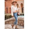 imagePRETTYGARDEN Womens Fringe Faux Suede Leather Jackets 2024 Fashion Tassel Motorcycle Cropped CoatsBeige White