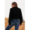 imagePRETTYGARDEN Womens Fringe Faux Suede Leather Jackets 2024 Fashion Tassel Motorcycle Cropped CoatsBlack