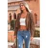 imagePRETTYGARDEN Womens Fringe Faux Suede Leather Jackets 2024 Fashion Tassel Motorcycle Cropped CoatsCoffee