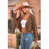 imagePRETTYGARDEN Womens Fringe Faux Suede Leather Jackets 2024 Fashion Tassel Motorcycle Cropped CoatsCoffee