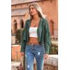 imagePRETTYGARDEN Womens Fringe Faux Suede Leather Jackets 2024 Fashion Tassel Motorcycle Cropped CoatsGreen