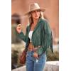 imagePRETTYGARDEN Womens Fringe Faux Suede Leather Jackets 2024 Fashion Tassel Motorcycle Cropped CoatsGreen