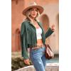 imagePRETTYGARDEN Womens Fringe Faux Suede Leather Jackets 2024 Fashion Tassel Motorcycle Cropped CoatsGreen