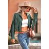 imagePRETTYGARDEN Womens Fringe Faux Suede Leather Jackets 2024 Fashion Tassel Motorcycle Cropped CoatsGreen