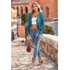 imagePRETTYGARDEN Womens Fringe Faux Suede Leather Jackets 2024 Fashion Tassel Motorcycle Cropped CoatsLake Blue