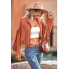 imagePRETTYGARDEN Womens Fringe Faux Suede Leather Jackets 2024 Fashion Tassel Motorcycle Cropped CoatsOrange