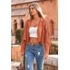 imagePRETTYGARDEN Womens Fringe Faux Suede Leather Jackets 2024 Fashion Tassel Motorcycle Cropped CoatsOrange