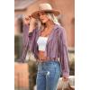 imagePRETTYGARDEN Womens Fringe Faux Suede Leather Jackets 2024 Fashion Tassel Motorcycle Cropped CoatsPurple