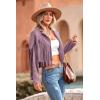 imagePRETTYGARDEN Womens Fringe Faux Suede Leather Jackets 2024 Fashion Tassel Motorcycle Cropped CoatsPurple