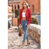 imagePRETTYGARDEN Womens Fringe Faux Suede Leather Jackets 2024 Fashion Tassel Motorcycle Cropped CoatsRed