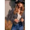 imagePRETTYGARDEN Womens Fringe Faux Suede Leather Jackets 2024 Fashion Tassel Motorcycle Cropped CoatsSilver Grey