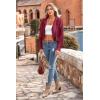imagePRETTYGARDEN Womens Fringe Faux Suede Leather Jackets 2024 Fashion Tassel Motorcycle Cropped CoatsWine Red