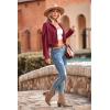 imagePRETTYGARDEN Womens Fringe Faux Suede Leather Jackets 2024 Fashion Tassel Motorcycle Cropped CoatsWine Red