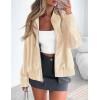 imagePRETTYGARDEN Womens Leather Jackets 2024 Fall Fashion Zip Up Motorcycle Coats Long Sleeve Winter Outfits OuterwearBeige White