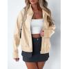 imagePRETTYGARDEN Womens Leather Jackets 2024 Fall Fashion Zip Up Motorcycle Coats Long Sleeve Winter Outfits OuterwearBeige White