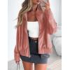 imagePRETTYGARDEN Womens Leather Jackets 2024 Fall Fashion Zip Up Motorcycle Coats Long Sleeve Winter Outfits OuterwearDark Pink
