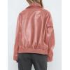 imagePRETTYGARDEN Womens Leather Jackets 2024 Fall Fashion Zip Up Motorcycle Coats Long Sleeve Winter Outfits OuterwearDark Pink