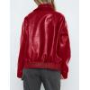 imagePRETTYGARDEN Womens Leather Jackets 2024 Fall Fashion Zip Up Motorcycle Coats Long Sleeve Winter Outfits OuterwearDark Red