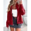 imagePRETTYGARDEN Womens Leather Jackets 2024 Fall Fashion Zip Up Motorcycle Coats Long Sleeve Winter Outfits OuterwearDark Red