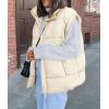 imagePRETTYGARDEN Womens Puffer Vest Fall Casual Stand Collar Lightweight Sleeveless Zip Up Padded Jackets OuterwearBeige