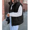 imagePRETTYGARDEN Womens Puffer Vest Fall Casual Stand Collar Lightweight Sleeveless Zip Up Padded Jackets OuterwearBlack